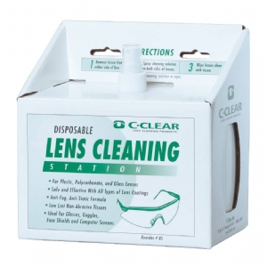 Lens cleaning station